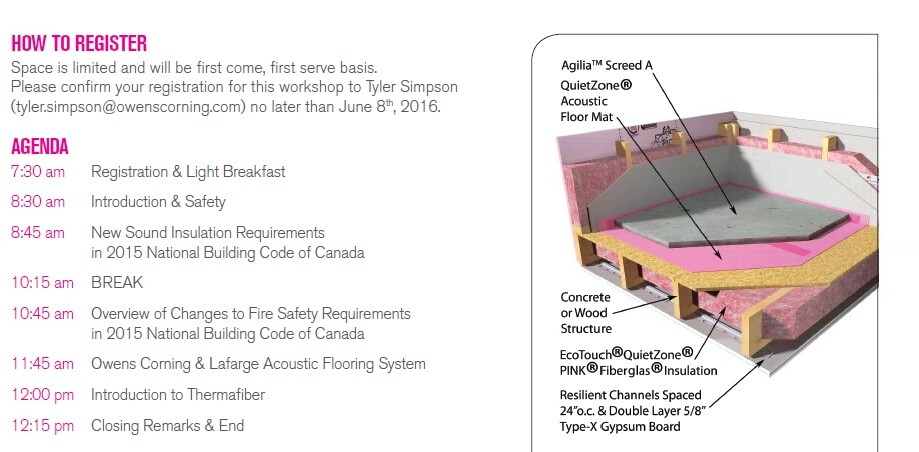 Acoustics & Fire Code Changes Information Session in Toronto, June 17, 2016